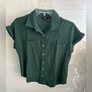 MINE Forest Green Women's Button-Down Shirt